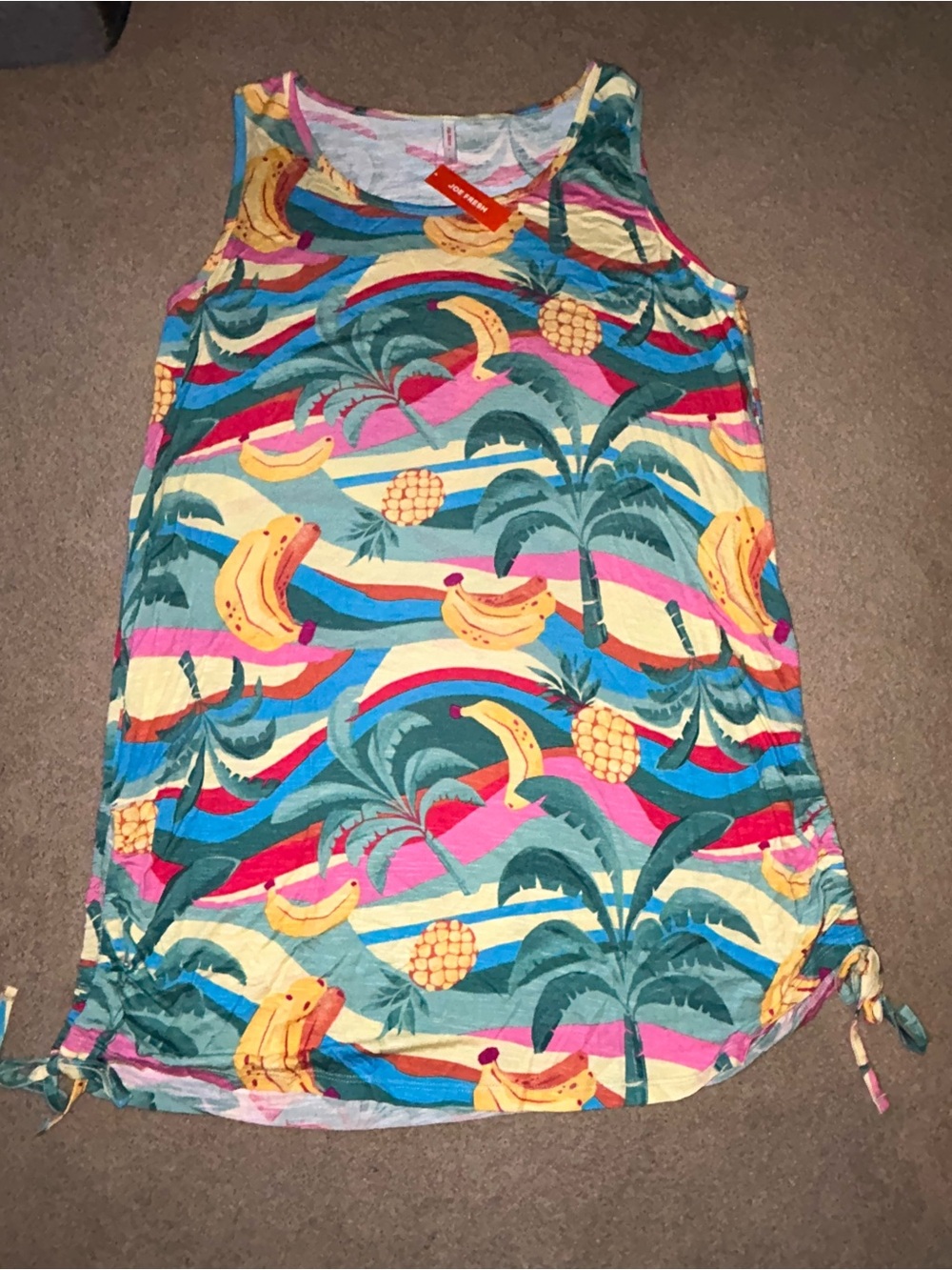 Tropical Fruit Print Bathing Suit Cover-Up